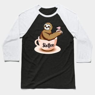 Sloffee Sloth Coffee Funny Baseball T-Shirt